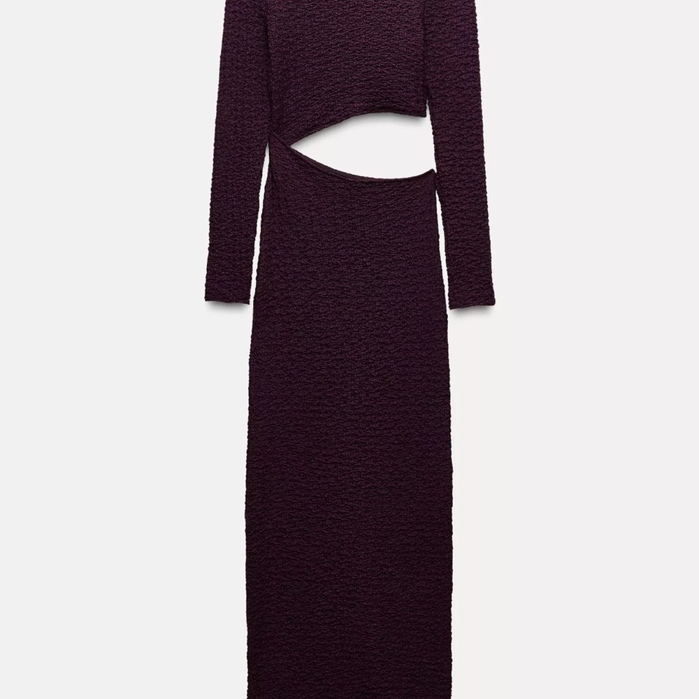 Zara Purple Bodycon Cocktail Dress with Cut-Out
